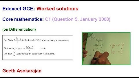 Edexcel AS/A-Level Maths Question C1 Jan 2008 Q5 (on Differentiation)