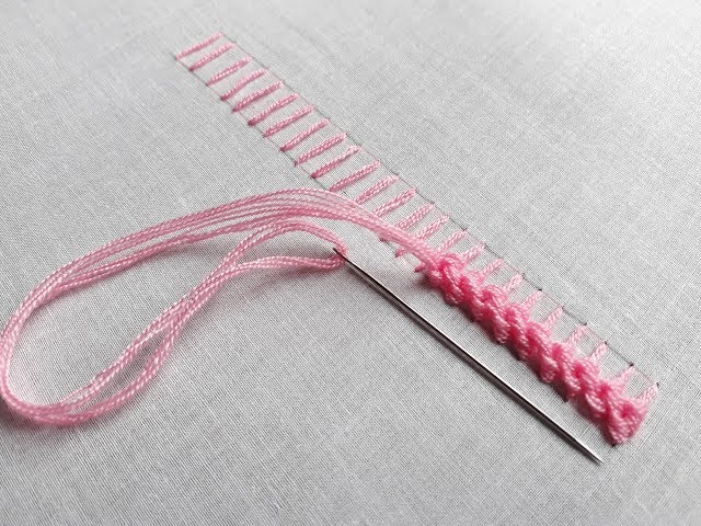 Hand embroidery Raised chain stitch | Raised chain stitch for beginners