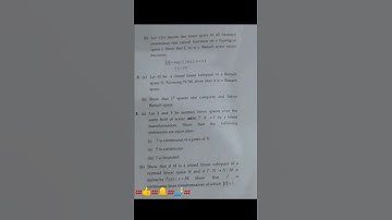 functional analysis msc 3rd sem exam paper 2020 mdu #shorts