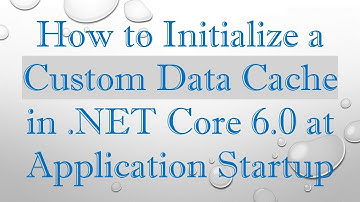 How to Initialize a Custom Data Cache in .NET Core 6.0 at Application Startup