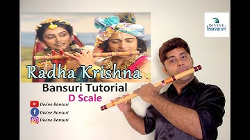 Radha Krishna Tune | Star Bharat | Easy Flute Lesson Tutorial Hindi | D Scale | Divine Bansuri