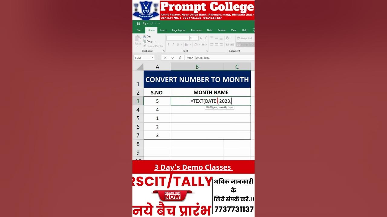 Convert number to month in ms excel excel promptcollegebhilwara 