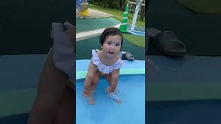 お水大好き！むちむちボディも笑顔も水着も可愛い赤ちゃん/I love water! Cute baby with a chubby body, smile and swimsuit. #shorts