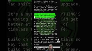 Linux on Windows or Mac is not an alternative desktop. Its for forever improving skills for life.