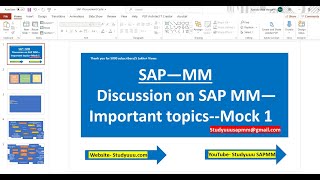 SAP MM --Mock Interview 1 for Learners for SAP MM (General Configuration Questions and Master data)