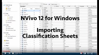 NVivo 12 for Windows: Importing Classification Sheets