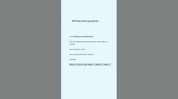 What is a Constructor in C# ? ||  #coding #programming #youtubeshorts#codingshorts #viral #intreview
