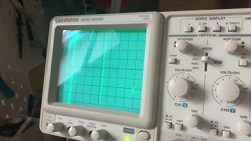 Testing a composite video signal adapter to play Pong on scope (designed by Alan Wolke W2AEW)