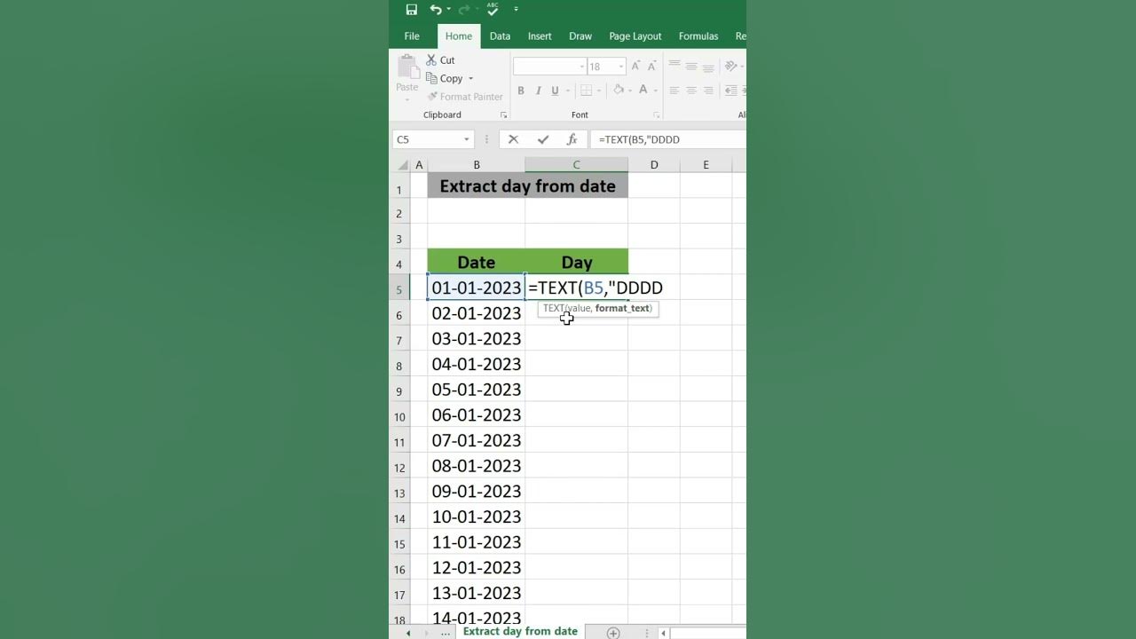Extract Day From Date In Excel shorts excel YouTube extract-day-from-date-in-excel-shorts-excel-youtube