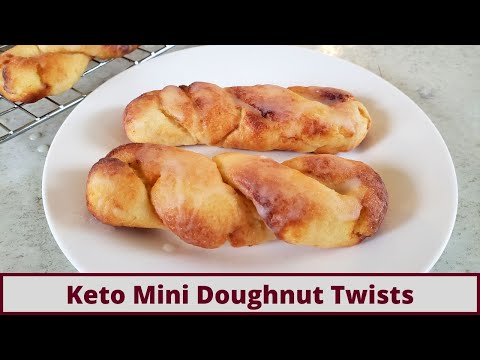 Quick And Easy Keto Mini Doughnut Twists With Glaze (Nut Free And Gluten Free)