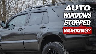 If you're wondering why your 4runner's power automatic windows stopped
working after you disconnected battery, here's why. it's a quick and
easy fix tha...