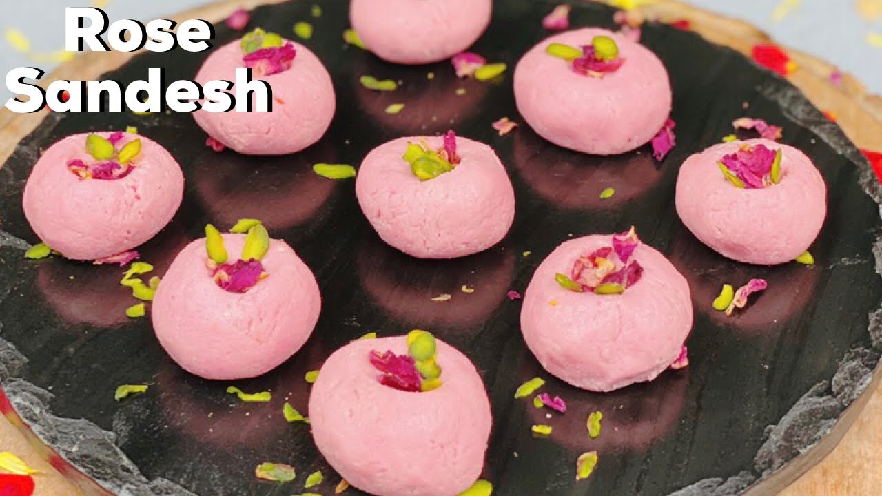 Rose Sandesh - with Gulkand Filling | Bengali Sandesh Recipe | Bengali Sweet | Flavourful Food