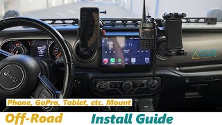 OffRoad ready phone mount for Jeep Wrangler JL and Gladiator JT | Phone and GoPro mount