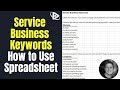 Keyword Spreadsheet for Service Businesses | Keyword Tool