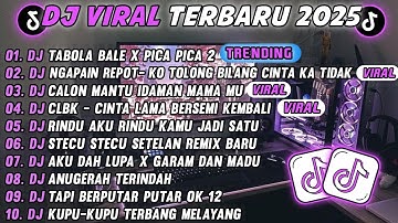 DJ TIKTOK TERBARU 2025-🎵DJ TABOLA BALE X PICA PICA 2🎵DJ NGAPAIN REPOT- KO TOLONG BILANG CINTA KA 