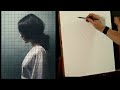 How To Paint - Using grid method to sketch your portrait and tone canvas, PT 2 of grid method series