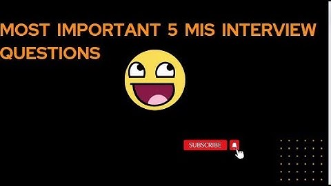 Most Important 5 MIS Interview Questions. #Excel #VBA AND #SQL