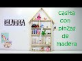 casita con pinzas de madera estantería / little house with wooden clothespins bookshelf