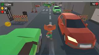 UNITY 3D ENDLESS RUNNER GAME: CITY STAGE TEST GAMEPLAY screenshot 5