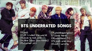 BTS UNDERRATED SONGS PLAYLIST | 방탄소년단의 과소평가된 노래들