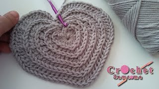 كروشيه قلب كبير  ️  ️ Crochet Heart Tutorial for beginners: