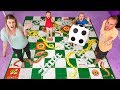 Giant Board Game Challenge Playing Giant Snakes and Ladders!!