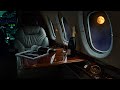 Private jet flight at night  white noise  engine sounds  cabin ding