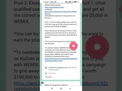 Kucoin Wemix Quiz Answers Learn Earn 2 Worth WEMIX 