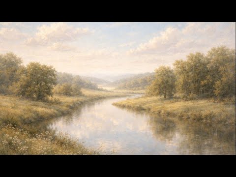 Light & Airy Oil Landscape Art for TV | Peaceful River Scene | 4K No Sound (3 Hours)