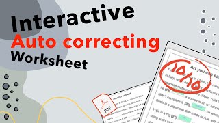 How to turn a PDF into an AUTO CORRECTING interactive worksheet!