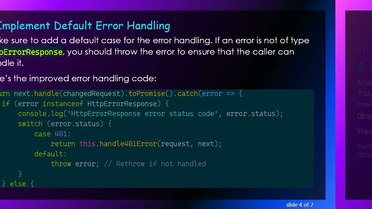Solving the Type 'void' is not assignable to type 'HttpEvent any ' Error in Angular Interceptors