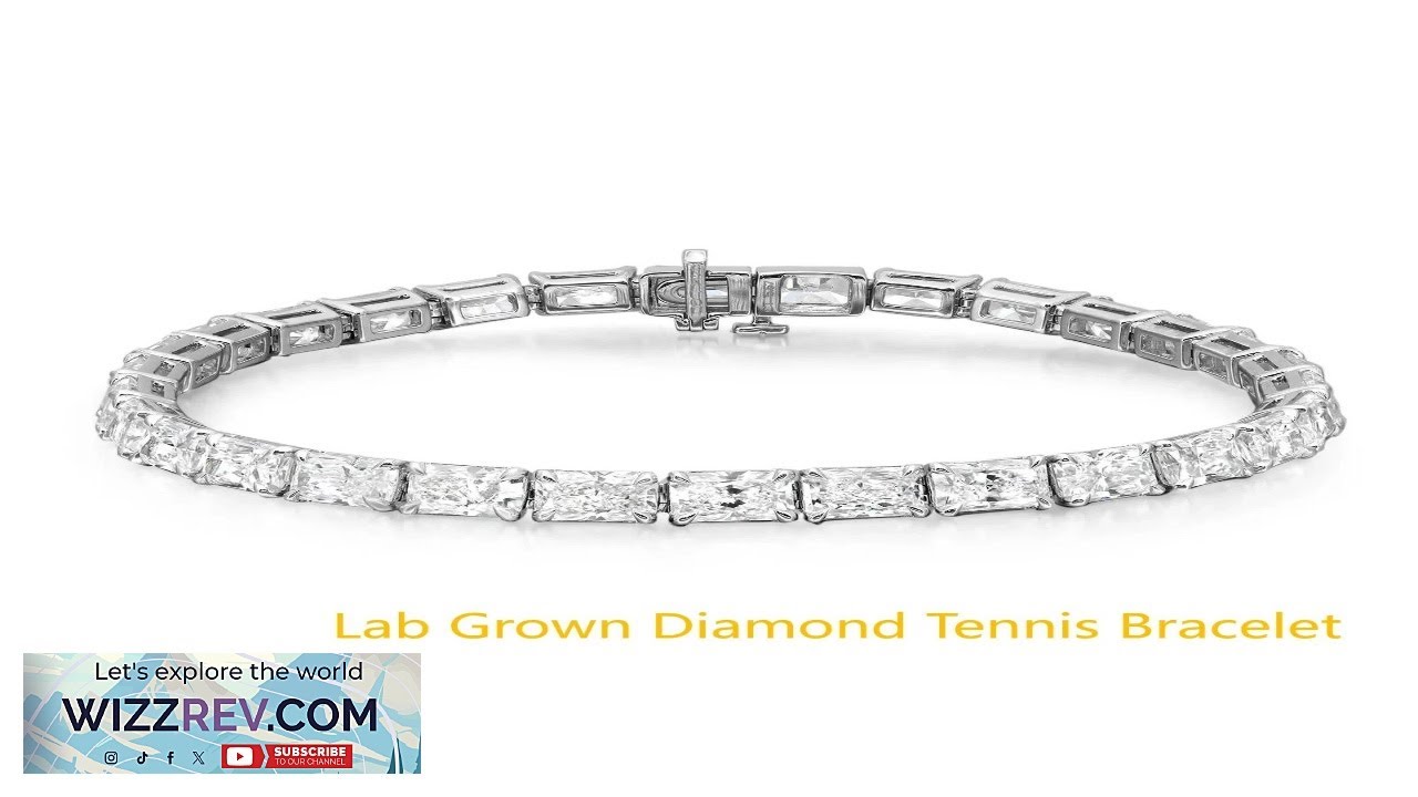 Prong Set Radiant Cut Lab Grown Diamond Tennis Bracelet Platinum 950 0.5CT