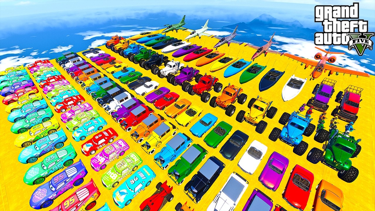 GTA V Epic New Stunt Race For Car Racing Challenge by Trevor and Shark