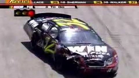 Shane Hmiel flips off Dale Jarrett