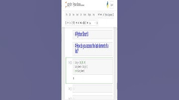 How to access the last element of a list in Python? #shortsyoutube #shortvideo #python #coding