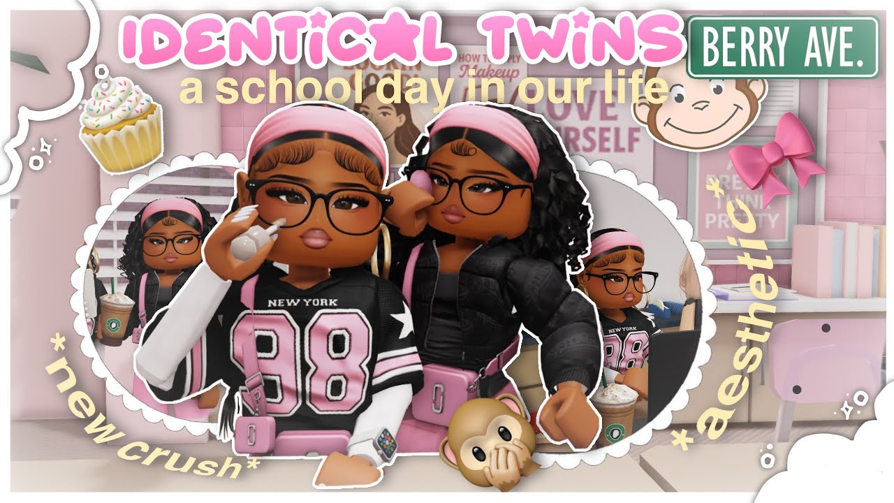 ꒰ 🫶🏾🎀꒱  *AESTHETIC* twins SCHOOL DAY ꒷꒦︶ 🧁📓 || Berry Avenue Roleplay