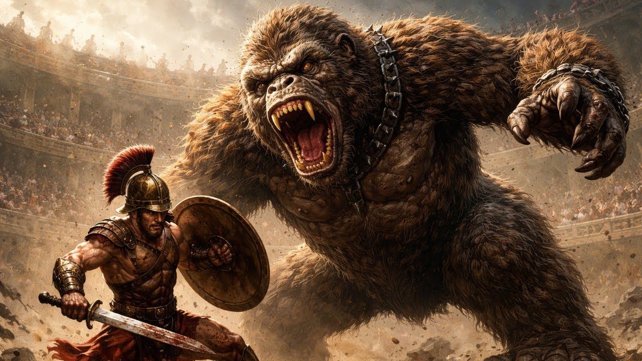 مقاتل اسطوري يصارع أقوى مقاتلين روما و قردة غريبة لكي ينتقم لموت زوجته ملخص فيلم gladiator 2024