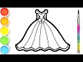 Princess Dress - menggambar dan mewarnai gaun putri