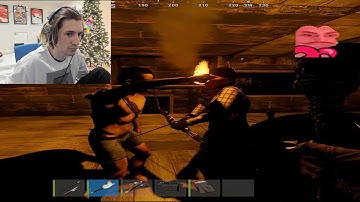 xQc Finds Poke and Greek in Rust | Rust OTV Server