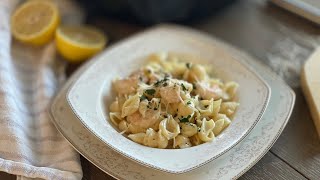 Creamy Shrimp Pasta معكرونه بالكريمه والقريديس