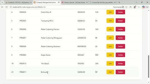 Percobaan CRUD di web