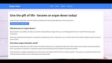 Blockchain based organ donation management system