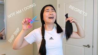 cutting my own hair with squiggly craft scissors like an idiot | JENerationDIY