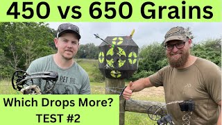 650 vs 450 grain TEST #2  40 Yard Trajectory