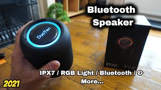 DuoTen Portable Wireless Speaker with RGB Light IPX7 Waterproof 24 Hours Playtime