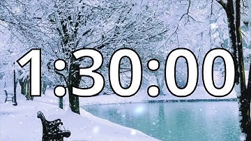 1 Hour 30 Minutes (90 Minutes) Timer with Music | Snowfall Timer