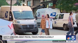 Illegally parked USPS trucks are being blamed after a cyclist was doored