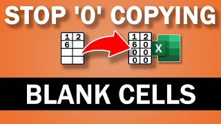 how to stop zero when copying blank cells in excel