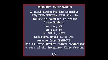 EAS #670: EAS Required Monthly Test- Aug. 8, 2022- 8:15PM PDT