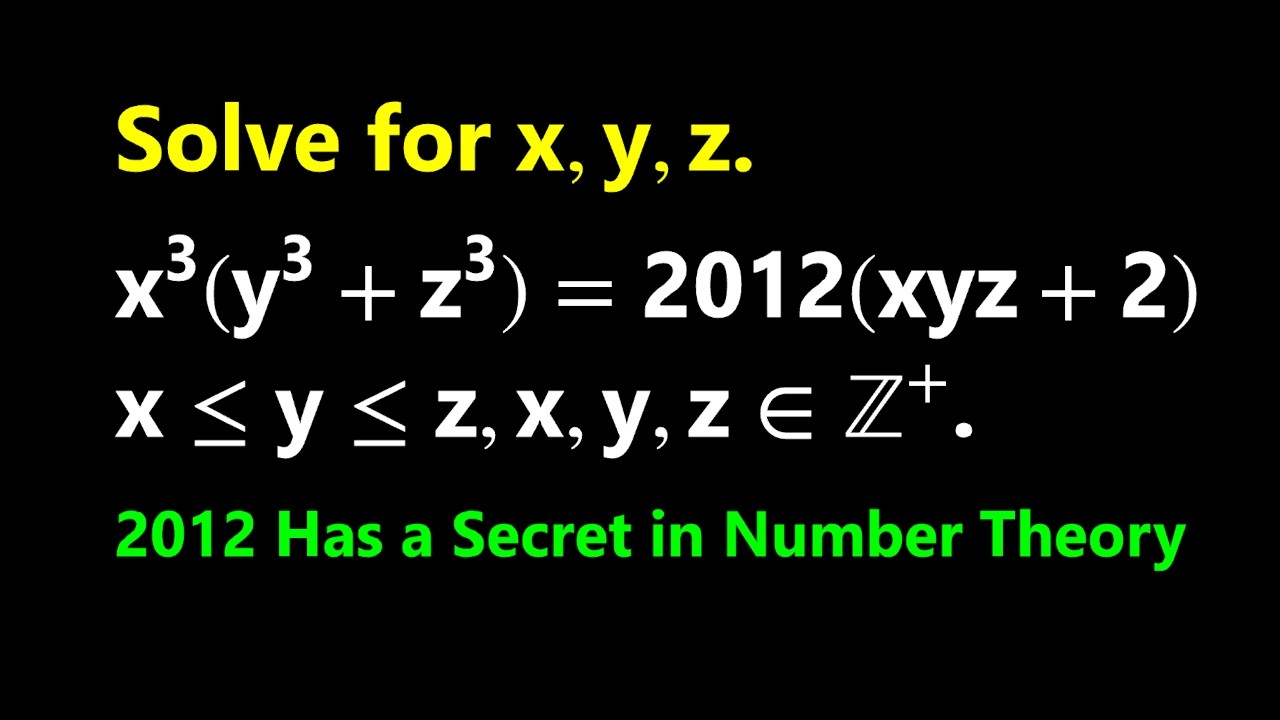 Найдите все тройки целых чисел (x, y, z) | Решение этого кубического уравнения